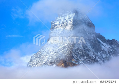 Matterhorn snow peak close-up, Switzerland 68425324