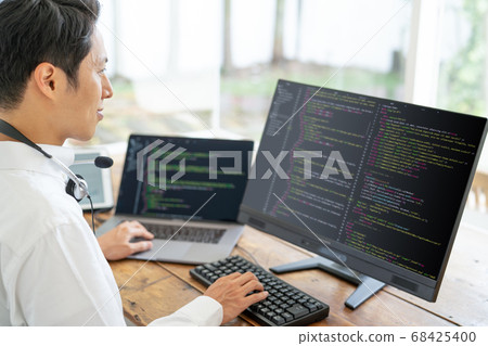 在家工作的IT工程師 在家工作的IT工程師 68425400