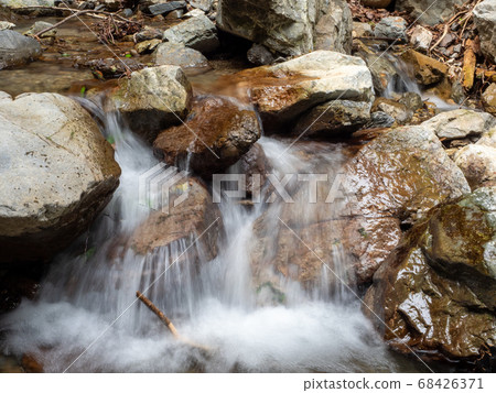 Akigawa Valley Waterfall and Clear Stream 68426371
