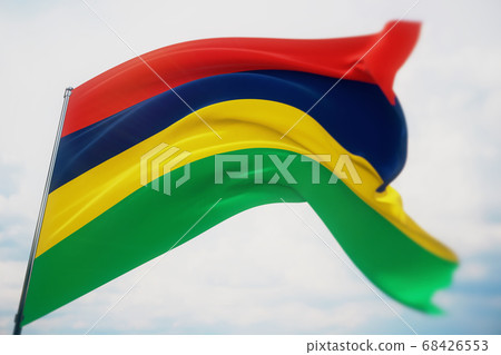 Waving flags of the world - flag of Mauritius.... - Stock Illustration ...