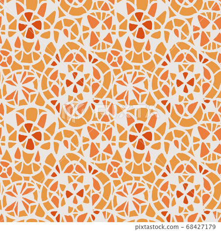 Geometric abstract seamless pattern. Multicolored stained glass window illustration. Kaleidoscope and Lace background Geometric abstract seamless pattern. Multicolored stained glass window illustration. Kaleidoscope and Lace background 68427179