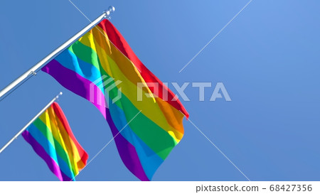 3D rendering of the flag of LGBT waving in the wind 3D rendering of the flag of LGBT waving in the wind 68427356