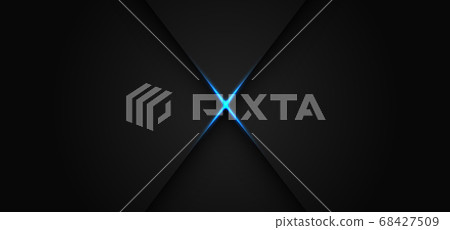 abstract blue light line cross shadow on dark grey design modern luxury futuristic background vector illustration 68427509