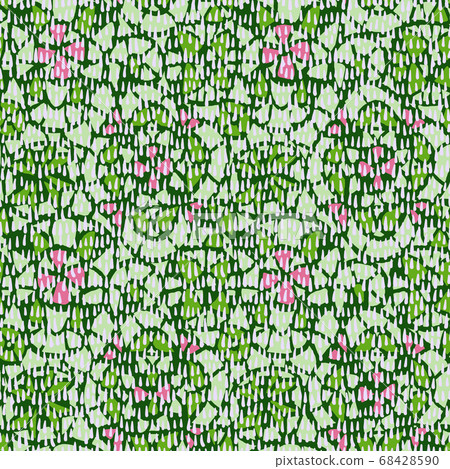 Geometric abstract seamless pattern. Stained glass mosaic ornament. Kaleidoscope lace grid background. 68428590