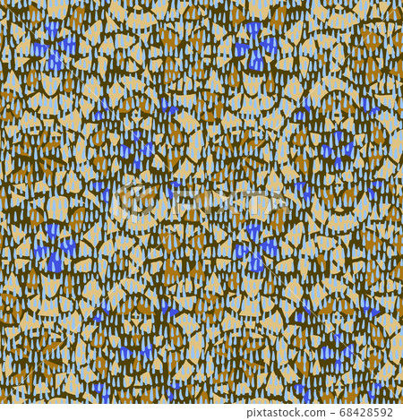 Geometric abstract seamless pattern. Stained glass mosaic ornament. Kaleidoscope lace grid background. 68428592