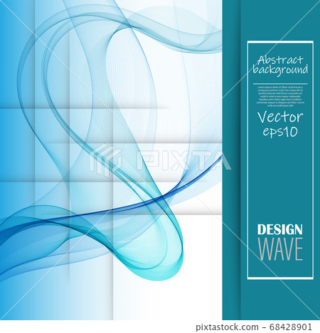 Abstract soft smooth design template with blue wavy lines in elegant dynamic style on white background. Vector illustration eps10 Abstract soft smooth design template with blue wavy lines in elegant dynamic style on white background. Vector illustration eps10 68428901