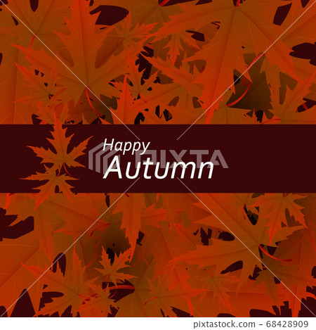 Maple leaves vector, autumn foliage on transparent background. Canadian symbol maple red dry autumn leaves. Fancy tree foliage vector october season specific background. 68428909