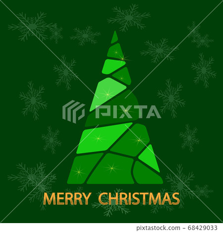 Merry christmas card with abstract christmas tree vector 68429033