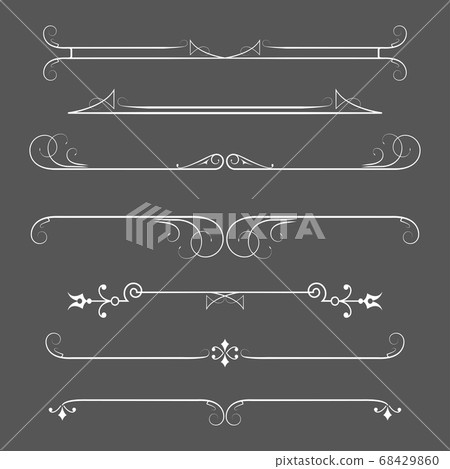 set of calligraphic design elements and page 68429860