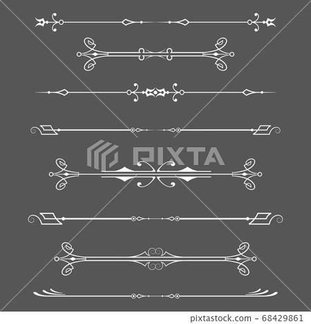 set of calligraphic design elements and page 68429861