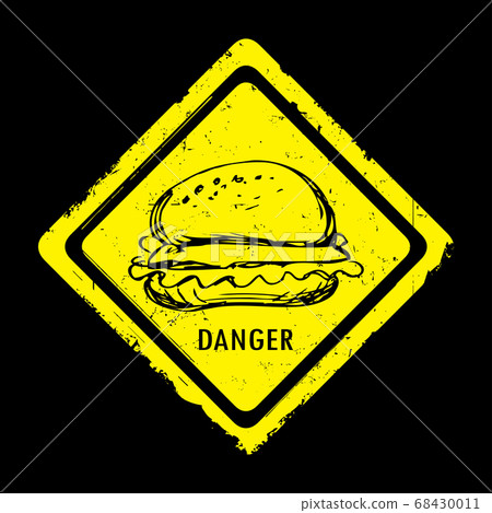 Danger burger vintage label 68430011