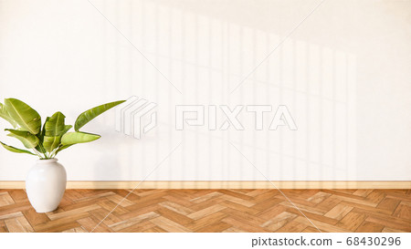 Plants decoration on empty room interior with 68430296