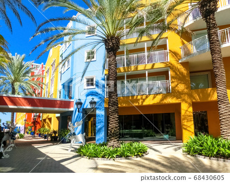Willemstad, Curacao, Netherlands - coloured 68430605
