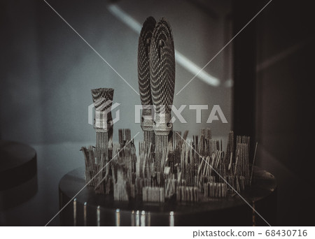 Object printed on metal 3d printer close-up Object printed on metal 3d printer close-up 68430716