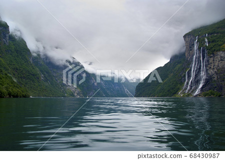 Seven sisters waterfall Norway fjords Seven sisters waterfall Norway fjords 68430987