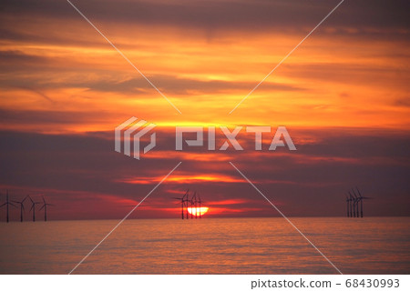 Eolian field and wind turbines Eolian field and wind turbines 68430993