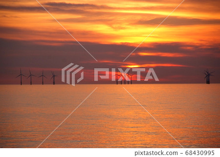 Eolian field and wind turbines Eolian field and wind turbines 68430995