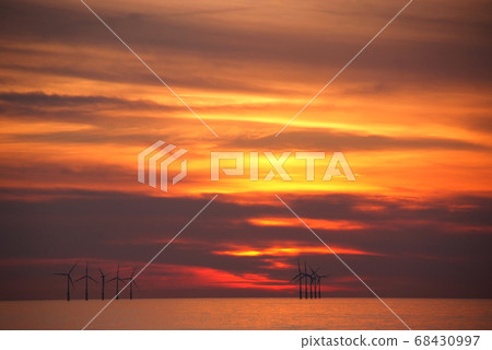 Eolian field and wind turbines Eolian field and wind turbines 68430997