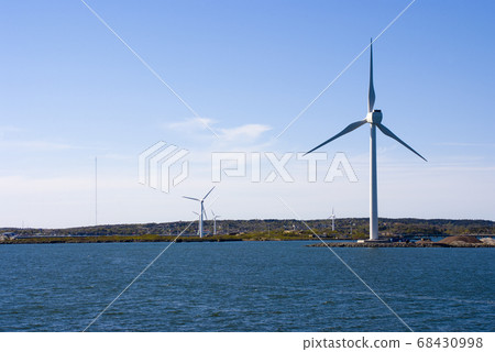 Eolian field and wind turbines Eolian field and wind turbines 68430998