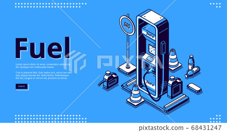 Fuel, petroleum fueling service isometric landing 68431247