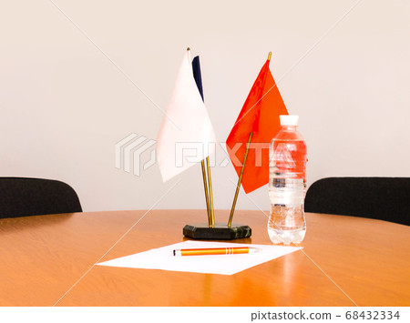 Flags on table Background Flags on table Background 68432334