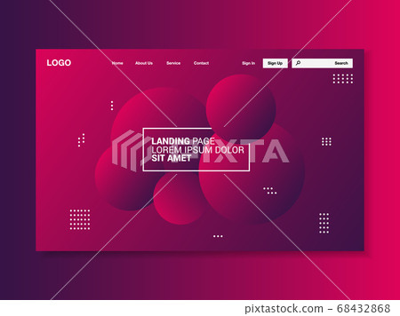 Colorful geometric landing page, interface design, vector, illustration. Colorful geometric landing page, interface design, vector, illustration. 68432868