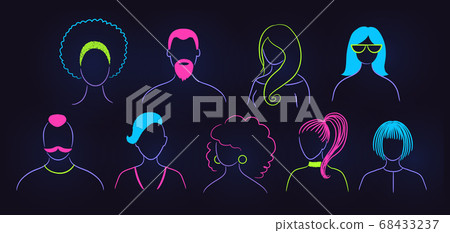 set of neon profile pictures faceless avatars set of neon profile pictures faceless avatars 68433237