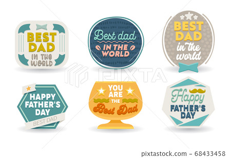 Happy Fathers Day Set of Emblems, Labels, Icons 68433458
