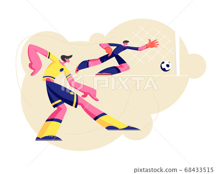 Men in Sports Uniform Practicing Football Game 68433515