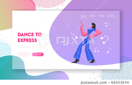 Young Woman in Stylish Clothing Moving Body Disco 68433634