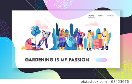 Retired People Gardening and Beekeeping Hobby Retired People Gardening and Beekeeping Hobby 68433676