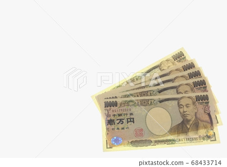 [10,000 yen bill] 5 10,000 yen bills [white background] 68433714