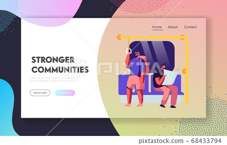 People or City Dwellers in Metro Website Landing 68433794