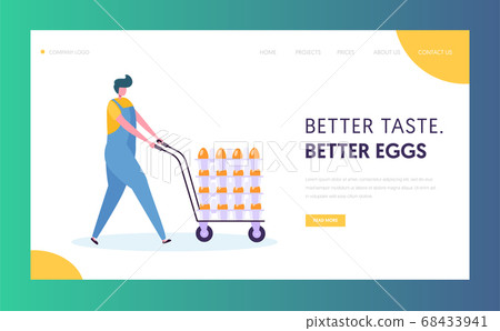 Poultry Farm Worker Wearing Uniform Overall Poultry Farm Worker Wearing Uniform Overall 68433941