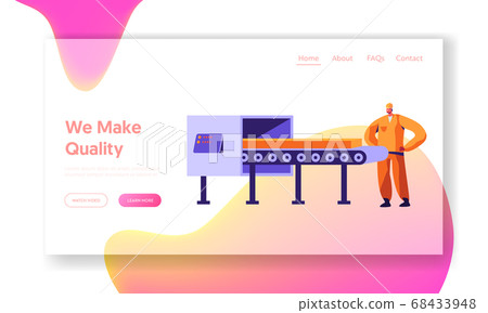 Metallurgy Worker Watching on Steel Workpiece 68433948