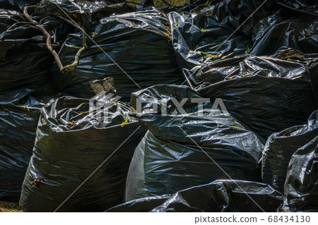many bag plastic stack of garbage waste, garbage many bag plastic stack of garbage waste, garbage 68434130