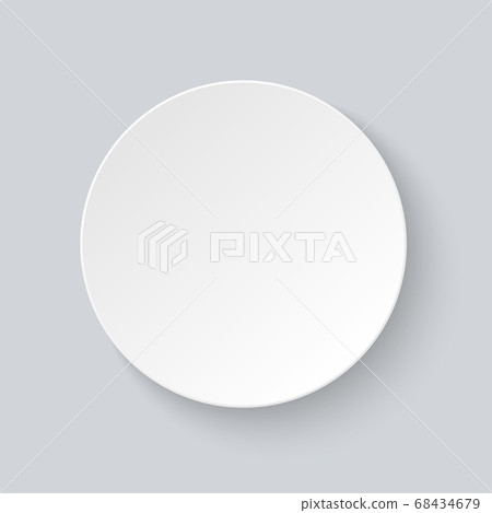 White paper circle banner with drop shadow realistic vector illustration White paper circle banner with drop shadow realistic vector illustration 68434679