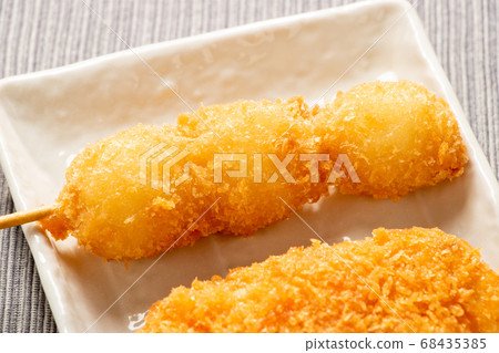 Kushi cut (kushiage) platter, mainly quail eggs. 68435385