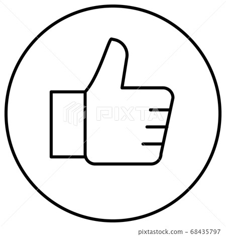 大拇指好的標記的矢量圖標 68435797