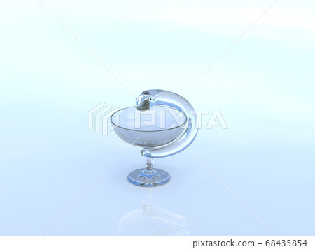玻璃衛生杯與背景3DCG插畫設計 玻璃衛生杯與背景3DCG插畫設計 68435854