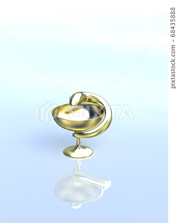 Gold Hygieia cup background with 3DCG illustration design 68435888