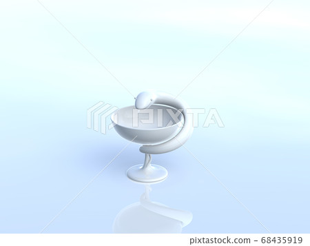 White Hygieia cup background with 3DCG illustration design 68435919