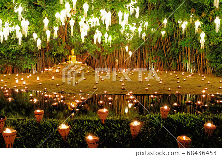 Yee Peng Lighting Loy Krathong in phan Tao temple, Yee Peng Lighting Loy Krathong in phan Tao temple, 68436453