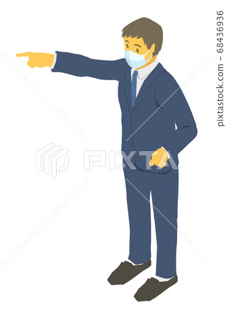 戴著面具的商人的矢量圖 68436936