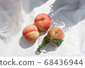 Freshly picked peach bird's eye shot 68436944