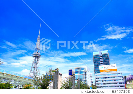 名古屋市,水上宇宙飛船和電視塔景觀 名古屋市,水上宇宙飛船和電視塔景觀 68437308