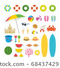 Summer beach vector illustration set 68437429