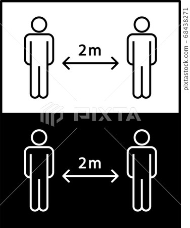 Social distancing sign and symbol for coronavirus. 68438271