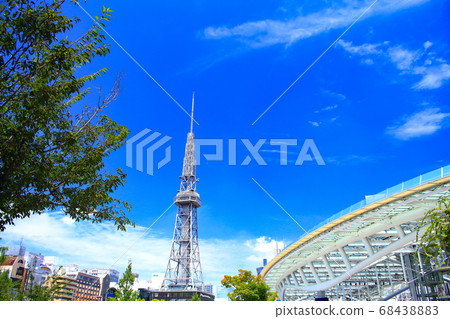 Nagoya city, water spaceship and TV tower landscape Nagoya city, water spaceship and TV tower landscape 68438883