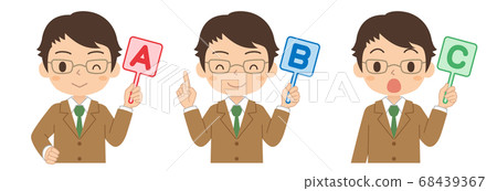 Illustration of a boy set with ABC English tags High school and junior high school students Illustration of a boy set with ABC English tags High school and junior high school students 68439367
